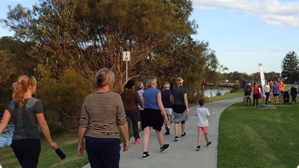 The 5x5 walk at Bellambi Lake. Picture by Healthy Cities Illawarra